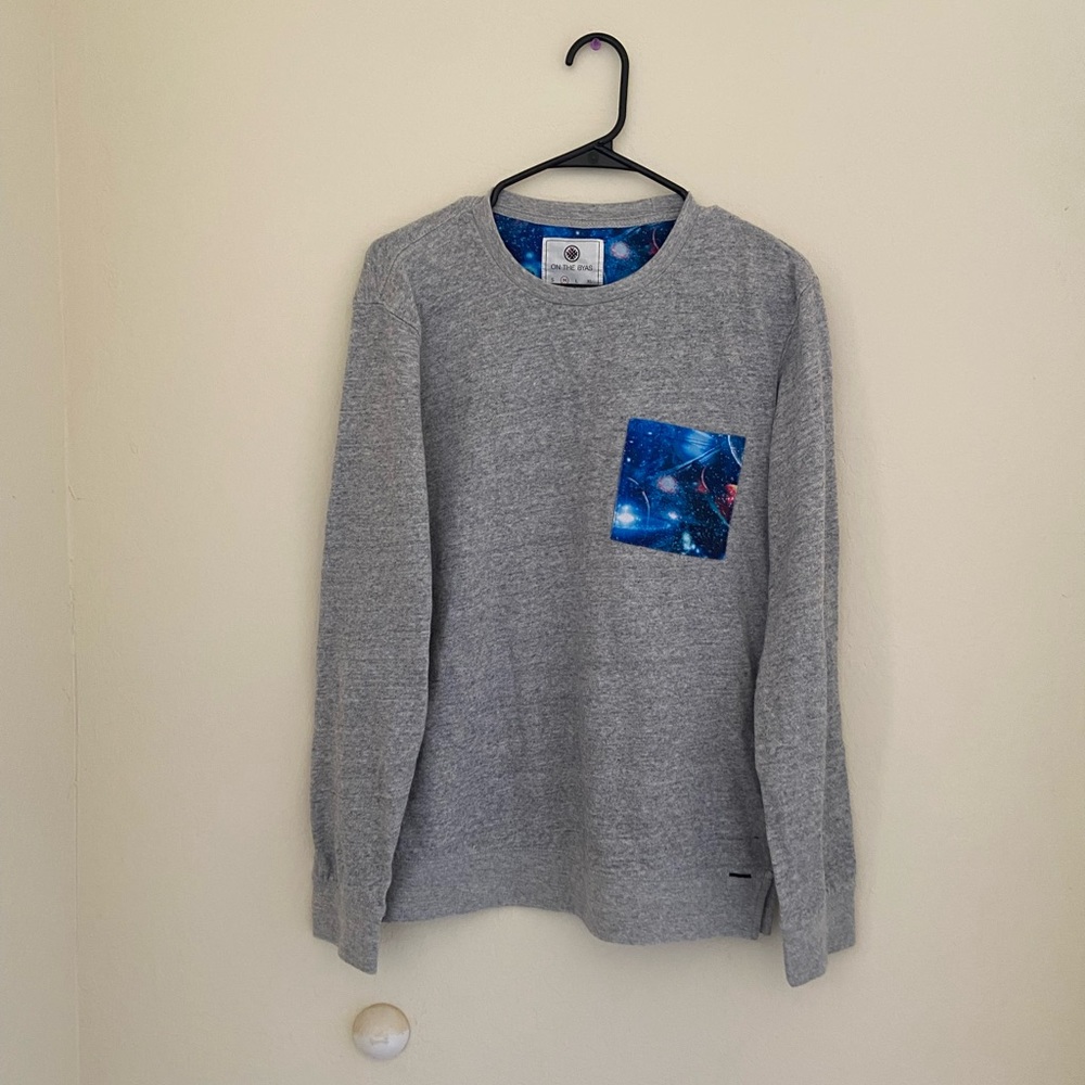 Pacsun long sleeve space print pocket tee, size Medium